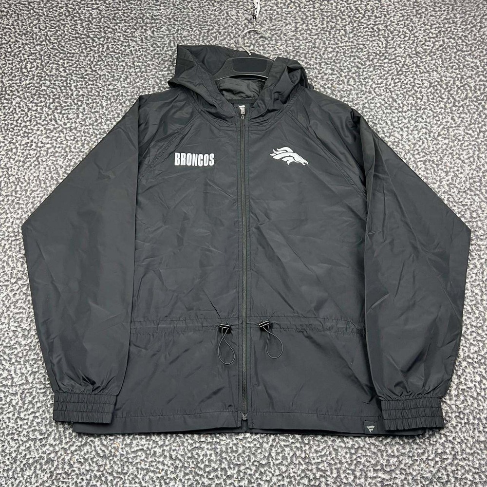Denver Broncos Windbreaker Jacket Women Medium Fanatics Full Zip Hooded New M